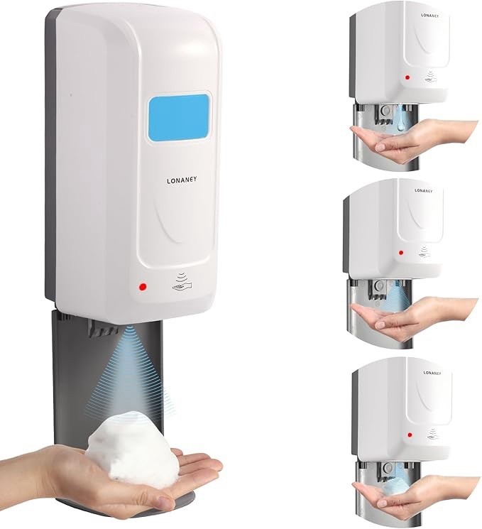 Touchless Automatic Foaming Hand Soap Dispenser Wall Mount, Motion Sensor Foam