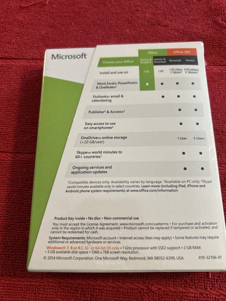 MS Microsoft Office 2013 Home and Student Full English Retail Boxed Version
