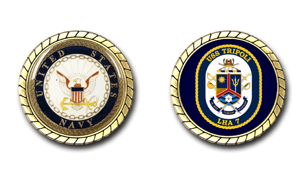 USS Tripoli LHA-7 Crest Challenge Coin