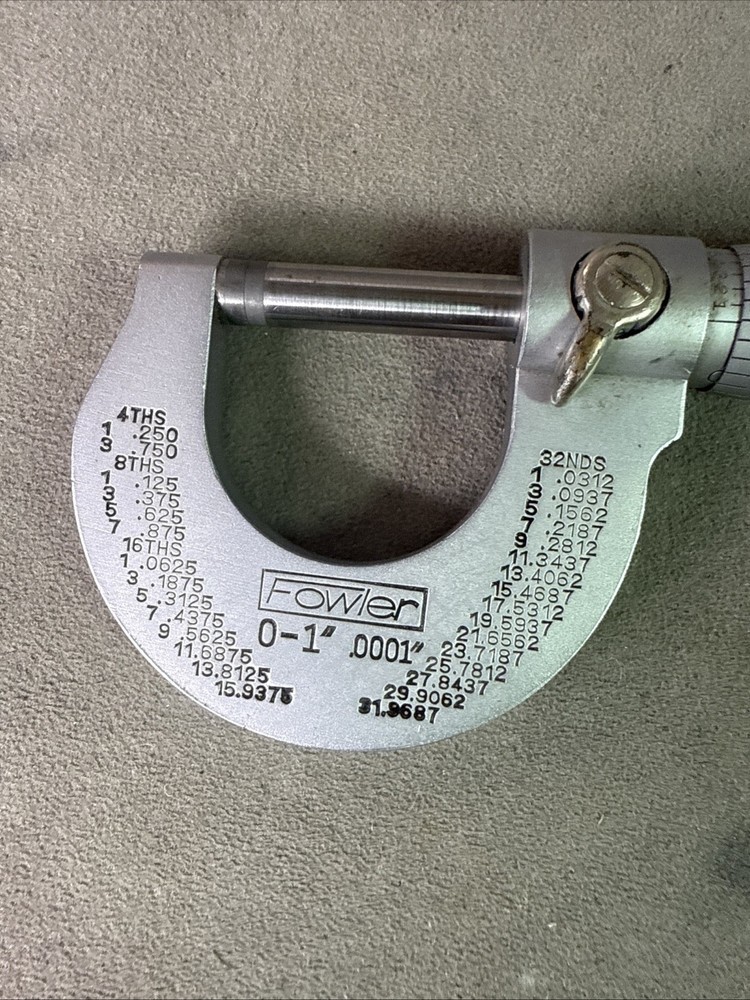 FOWLER Micrometer - 0-1" Range, .0001"