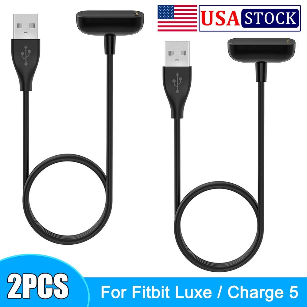 2x For Fitbit Luxe/Charge 5 Smart Watch USB Charger Charging Cable Replacement #