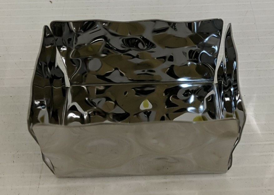 ALESSI for Delta Airlines Rectangular Sugar Caddy. New. Stainless Steel Chrome.