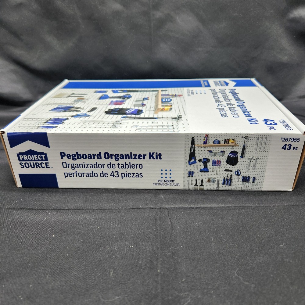Project Source Pegboard Organizer Kit 43 Pc Tool Storage Hooks Hangers Garage