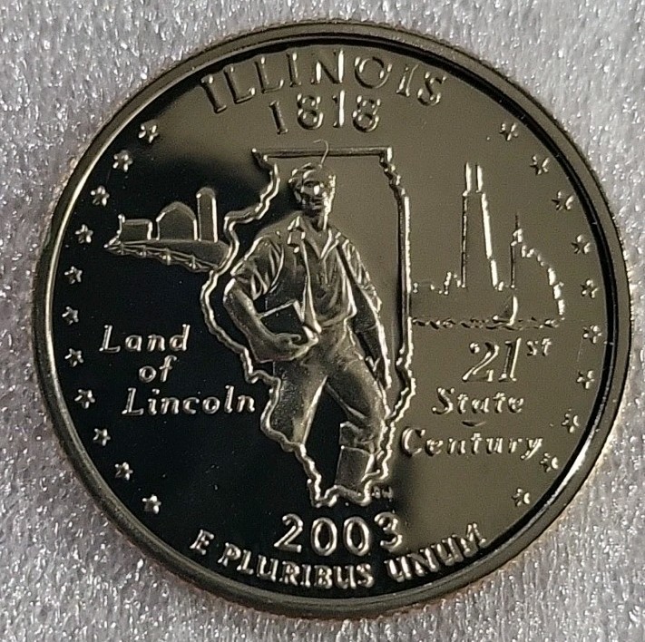 2003 S State Quarter Illinois Gem DCam Proof CN-Clad *B828
