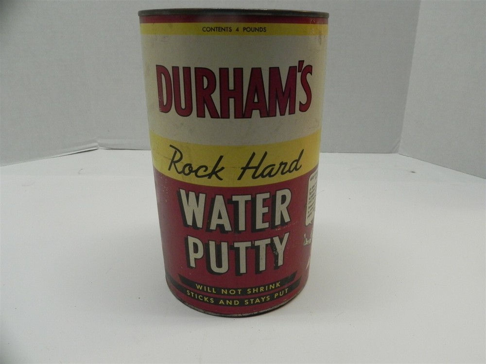 DURHAM'S ROCK HARD WATER PUTTY 4 POUND CAN EMPTY INCLUDES LID