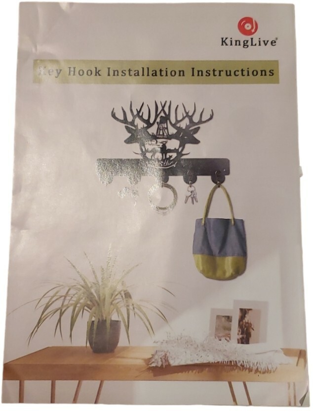 Elk Key Hook Holder Mount Wooden Black