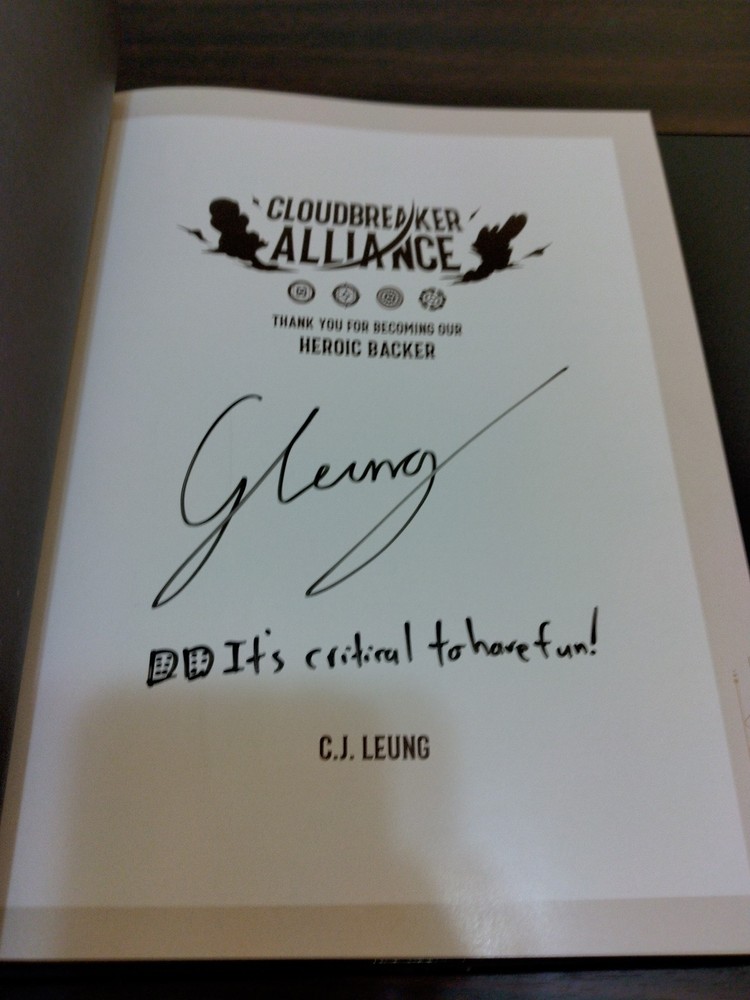 Cloudbreaker Alliance RPG, autographed