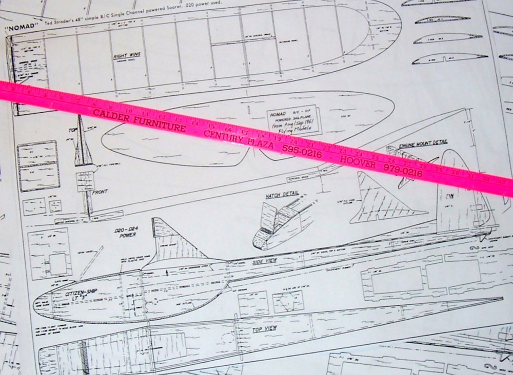 NOMAD PLAN + CONSTRUCTION ARTICLE to Build a 48" Power Pod RC Model Sailplane