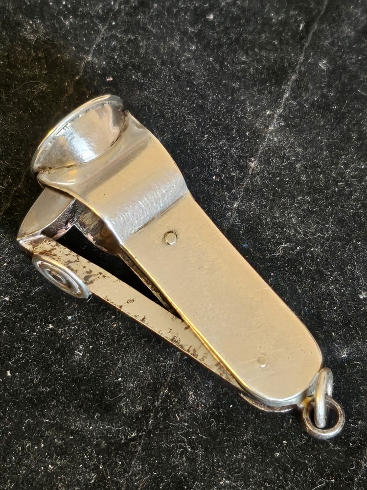 Beautiful Antique Solid Silver Cheroot/ Cigar Cutter Birmingham 1907 William H