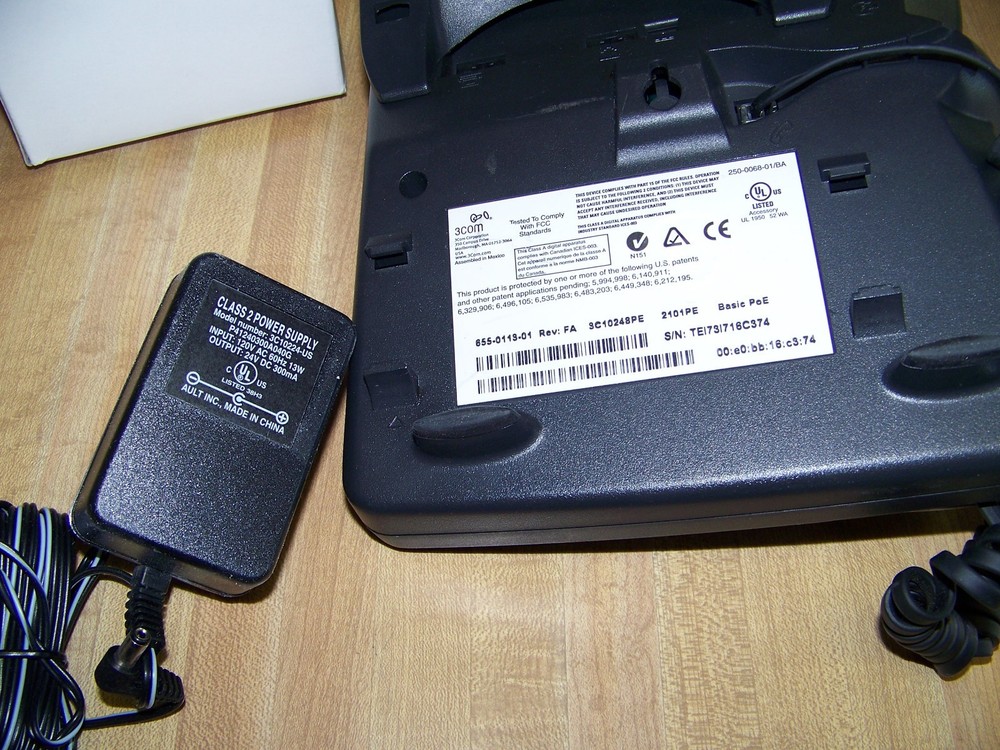 3Com NBX 2101PE Basic Phone w/Power Adapter