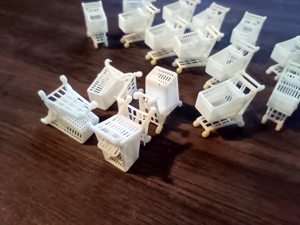 HO Scale Shopping Carts 16pcs