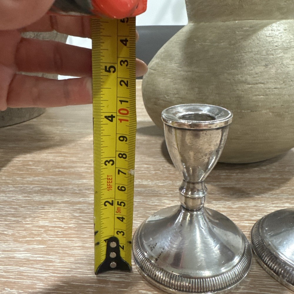 2 STERLING SILVER DUCHINS CREATIONS WEIGHTED CANDLESTICKS