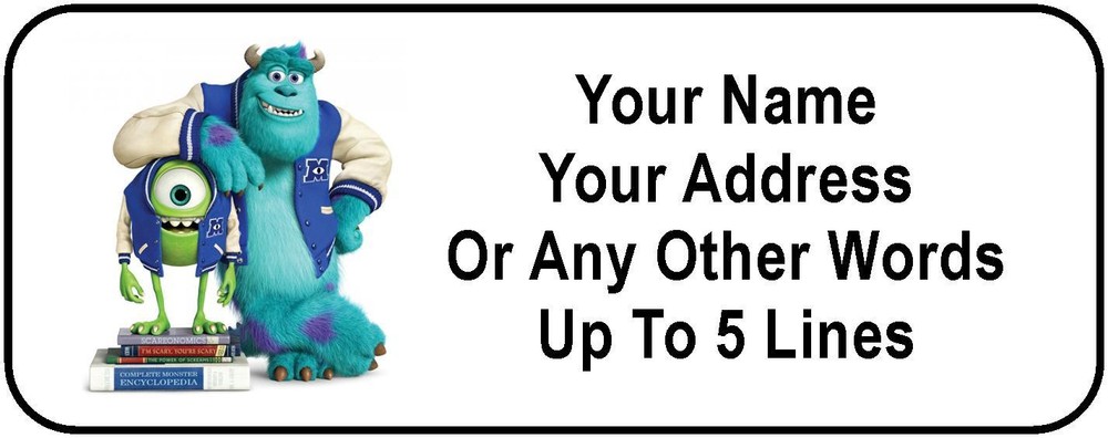 30 Monsters University Personalized Address Labels