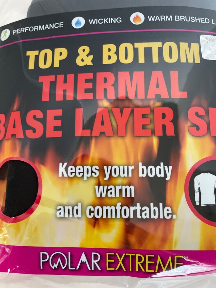 NIP Polar Extreme Thermal Top & Pants Black Base Layer Womens Medium Winter