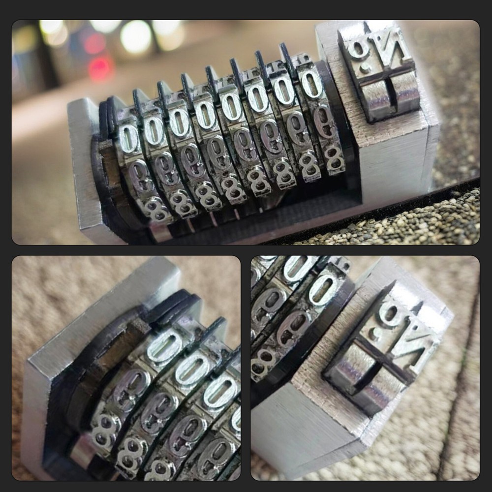 Letterpress 8 Digits Numbering Machine Forward for Number Coding 4x8