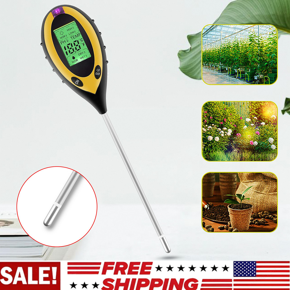 4 IN 1 Digital PH Meter Soil Tester Kit Sunlight Moisture Temperature Measuring