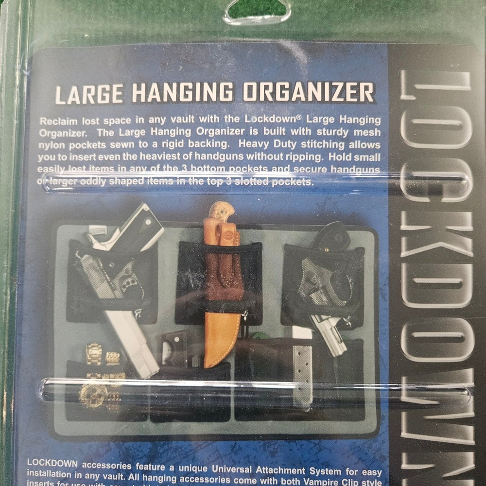 Lockdown Large Hanging Organizer Vault Accessories Handgun Knife Secure Storage