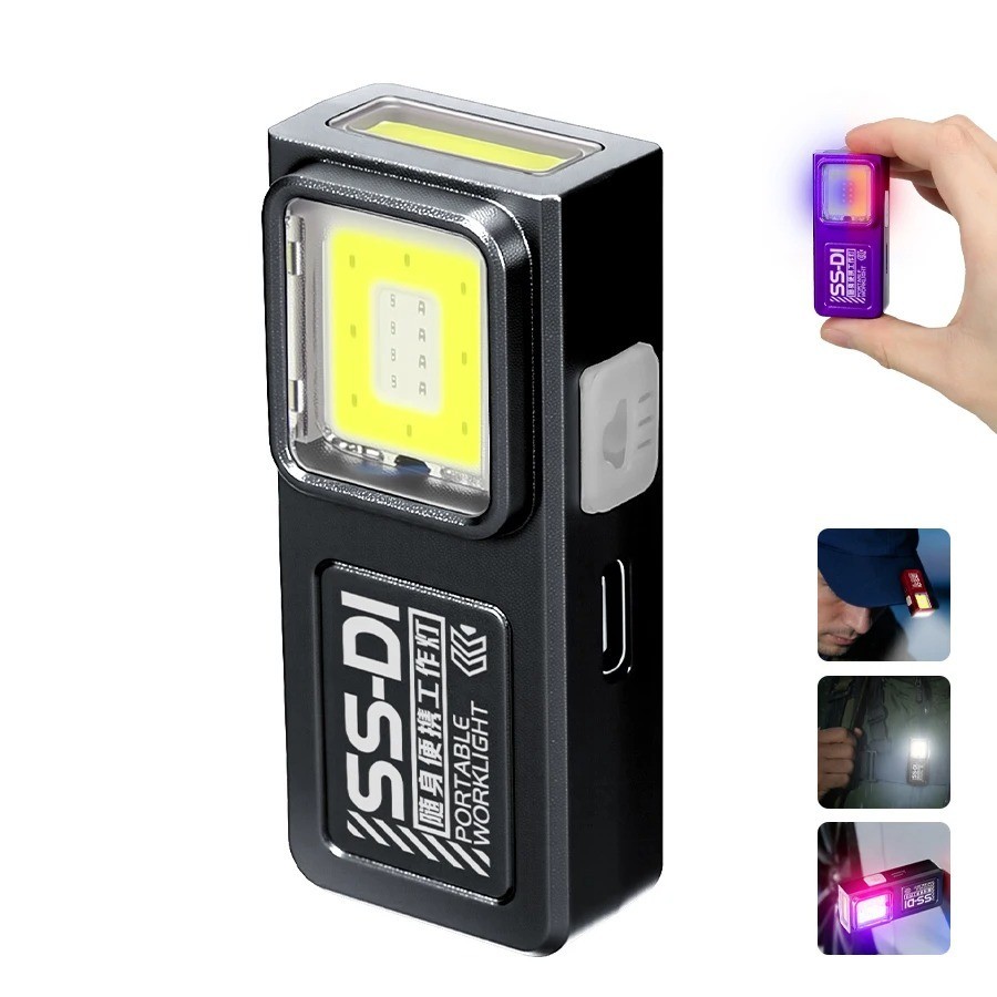 Powerful Mini LED Keychain Flashlight USB Rechargeable Waterproof EDC SOS Light