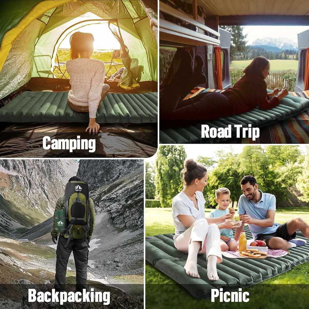 Camping Sleeping Pad: Lightweight Backpacking Inflatable Sleeping Mat with Inter