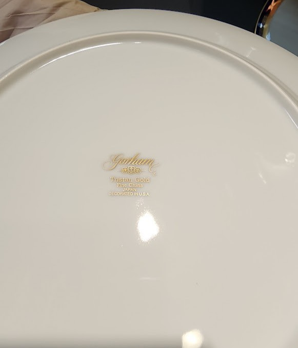 GORHAM CHINA Tristan Gold 5 PC Place Setting