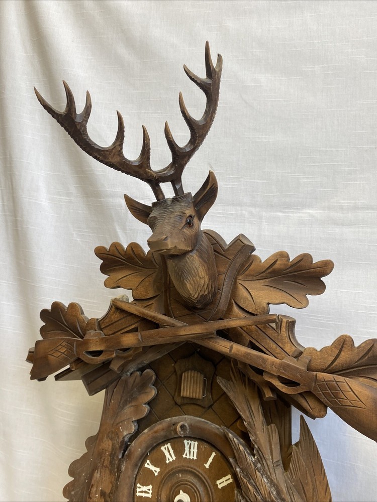 Vintage Large German Black Forest Hunter's Cuckoo Clock Germany- Untested