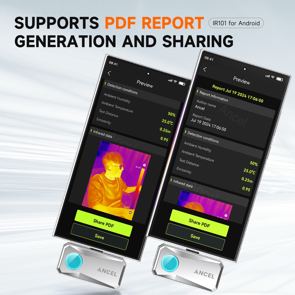 Thermal Imaging Camera for Android Type-C Temperature Accuracy 25Hz Reframe Rate