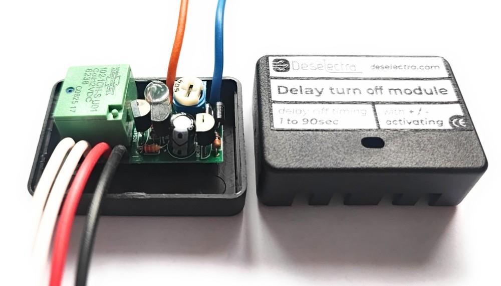 12V Delay OFF Timer Relay 1–90s 20A Positive & Negative Trigger Car