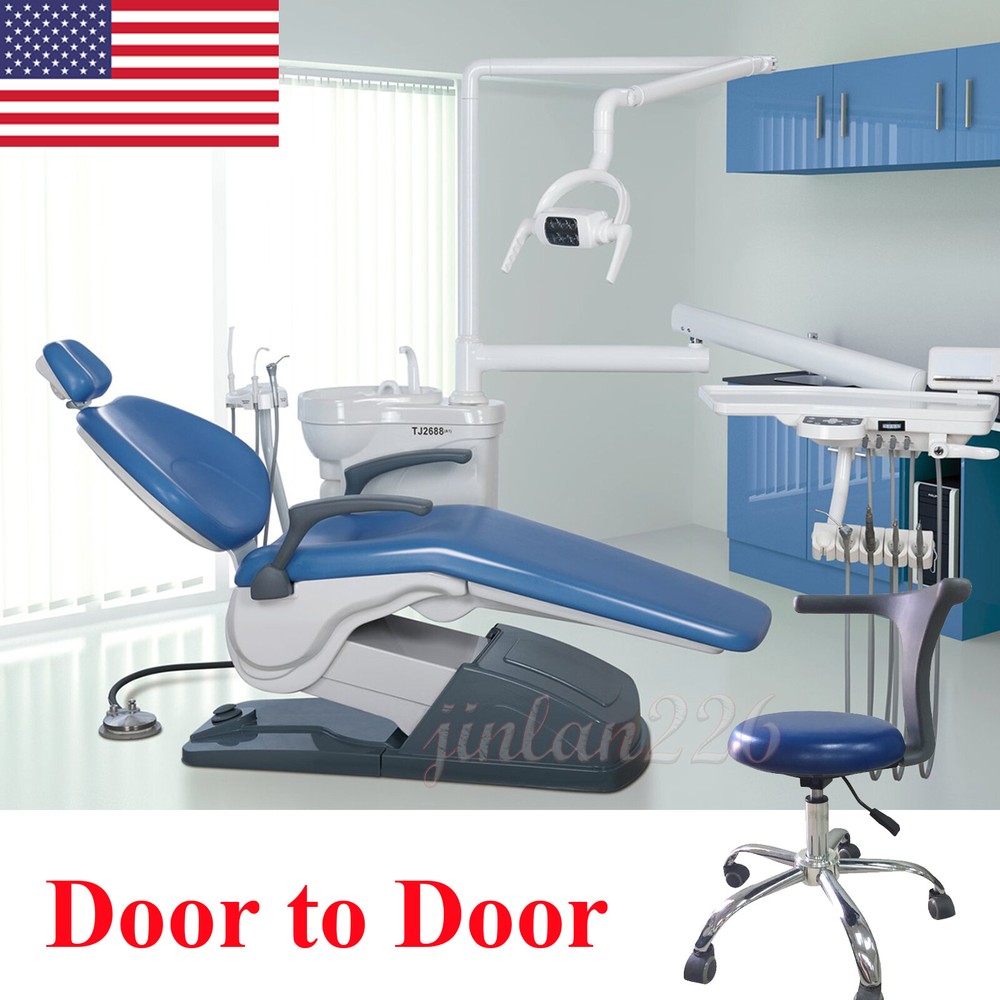 Dental Unit Chair Hard Leather Computer Controlled DC Motor&Stool / Handpieces