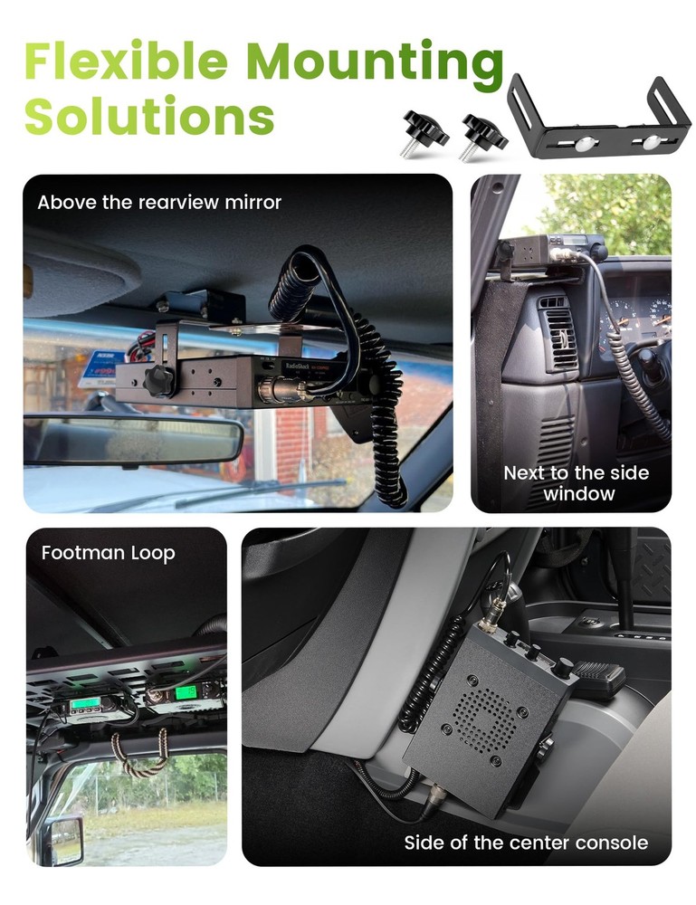 CB Radio Mount Bracket with Knobs Universal Mount for CB Radios Adajustable 6...