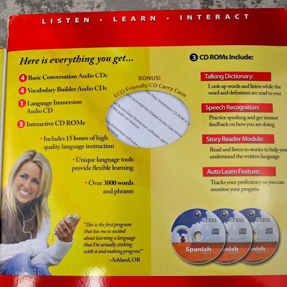 Global Access Spanish Complete Language Course 9 Audio CDs 3 CD-ROMs 2008