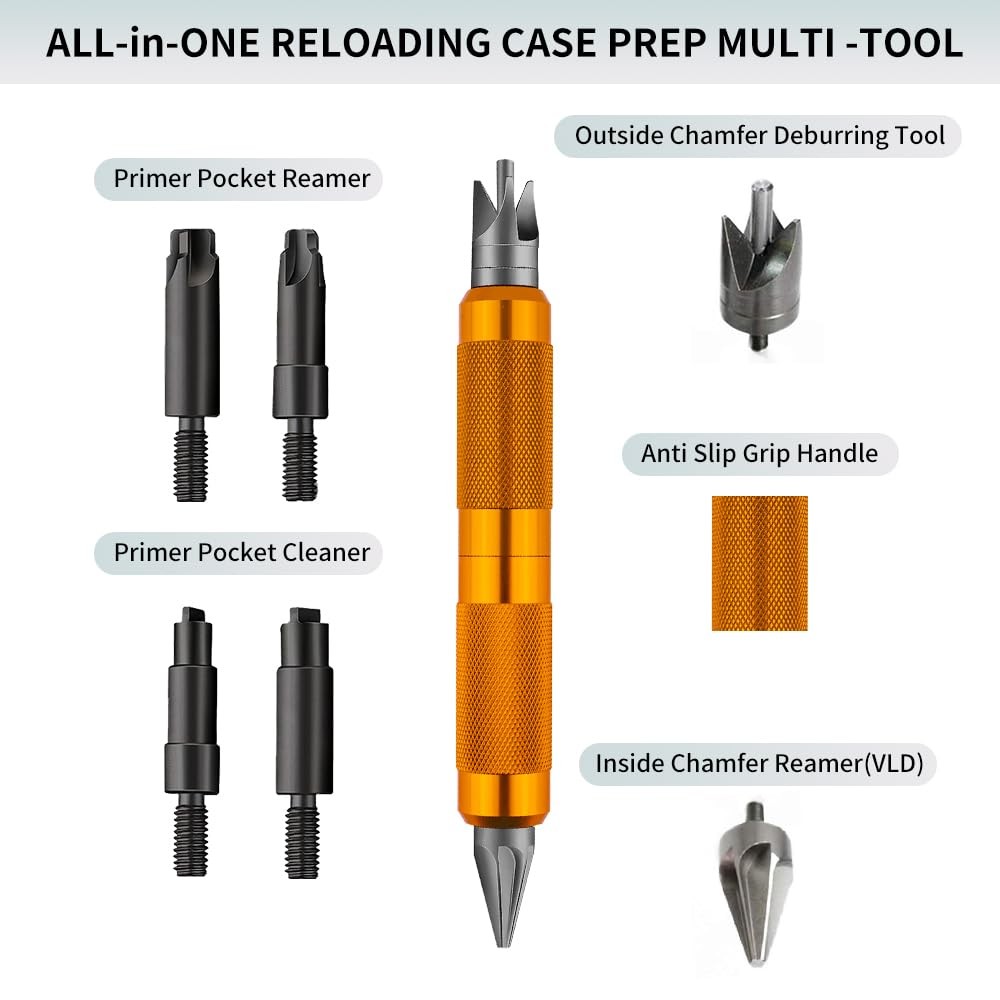 Case Prep Multi-Tool for Case Trimmer, Crafting Case Pocket Cleaner, Reamer a...