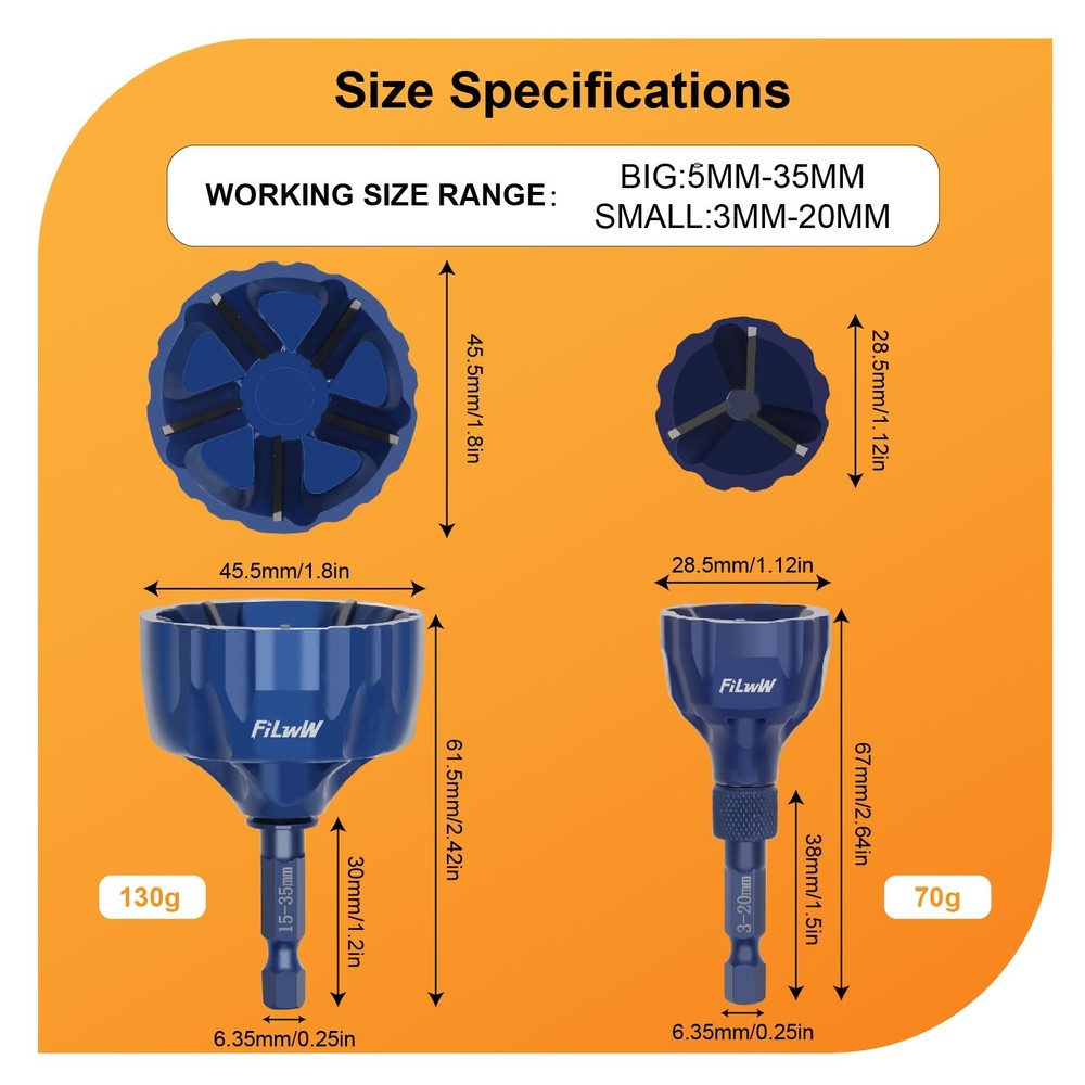 Deburring External Chamfer Tool Set, Tungsten Carbide Chamfering Drill Bit, D...