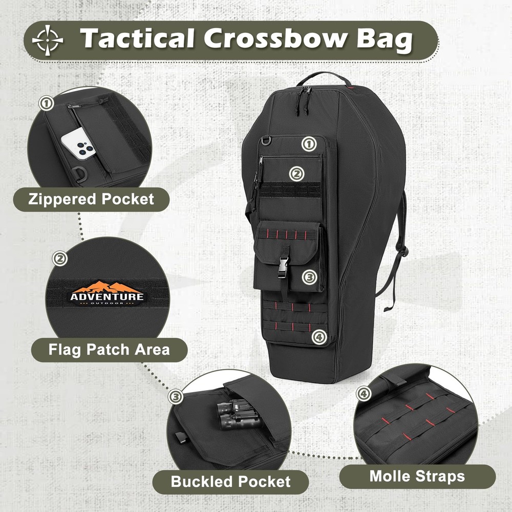 Soft Compound Bow Case, Padded Crossbow Case with Arrow Pocket and Backpack S...