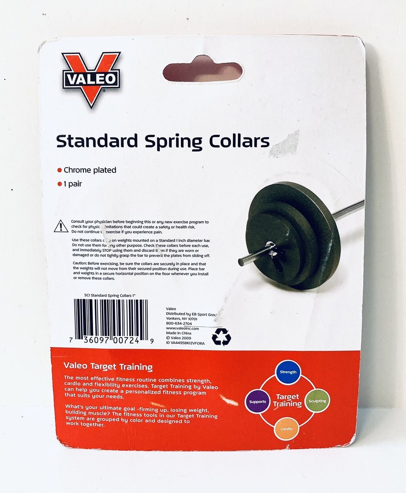 Valeo Standard Spring Collars - 1" - Targer Training: Strength - 1 Pair