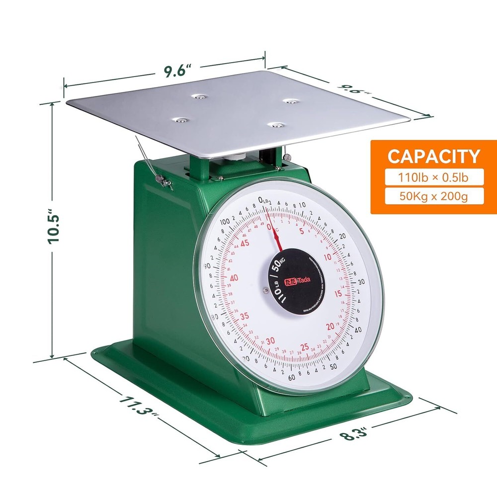 Tada 110-LBS Heavy Duty Portion Control Mechanical Kitchen and Food Scale