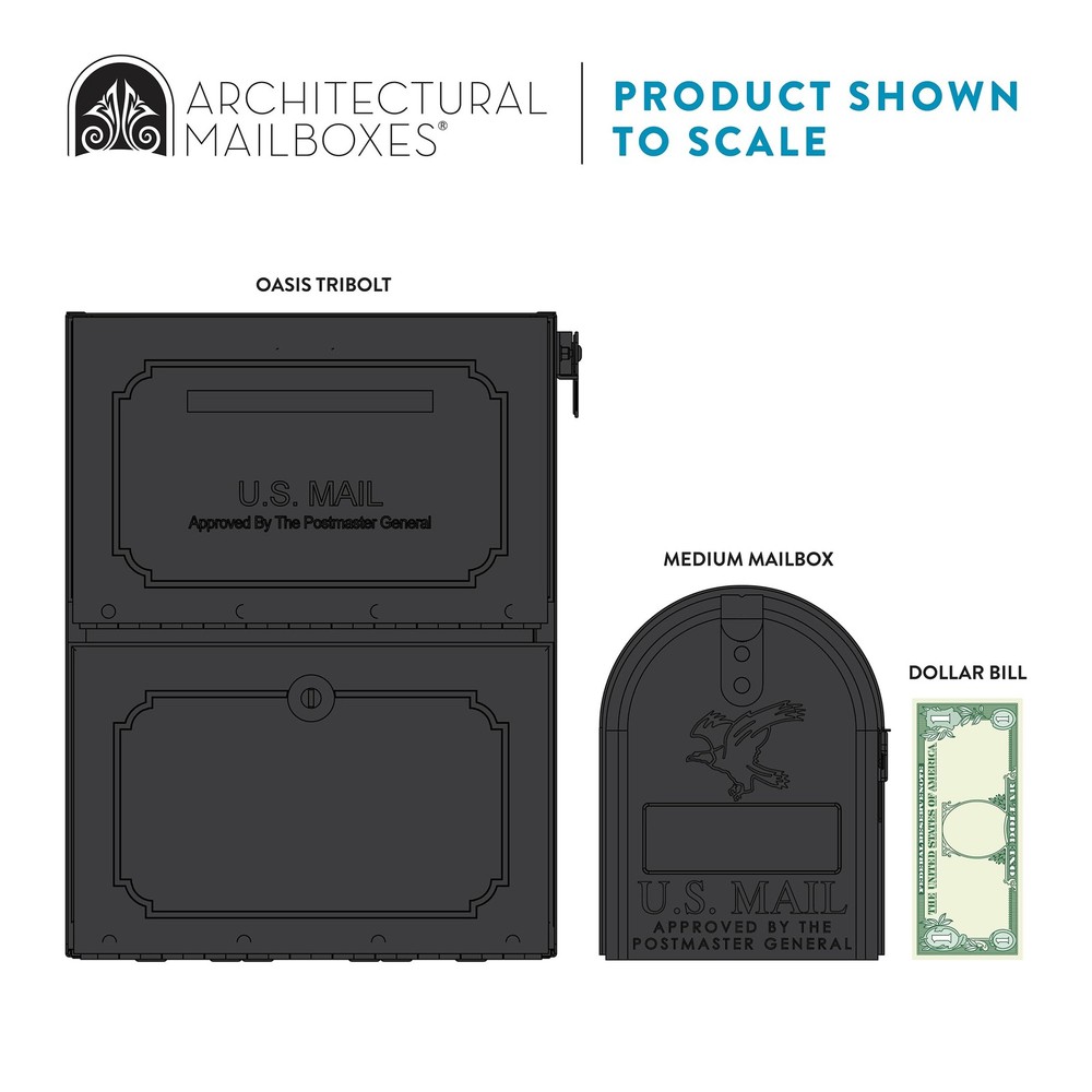 Architectural Mailboxes Oasis® TriBolt™ Secure, Anti-Pry Locking USPS Approve...