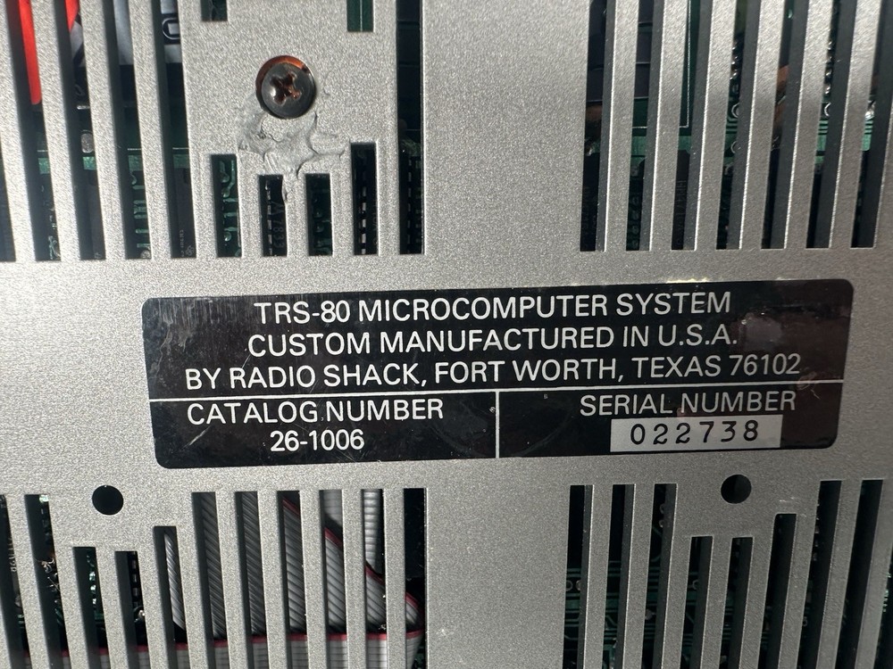 Radio Shack TRS 80 Model 1 26-1006. Computer Powers On
