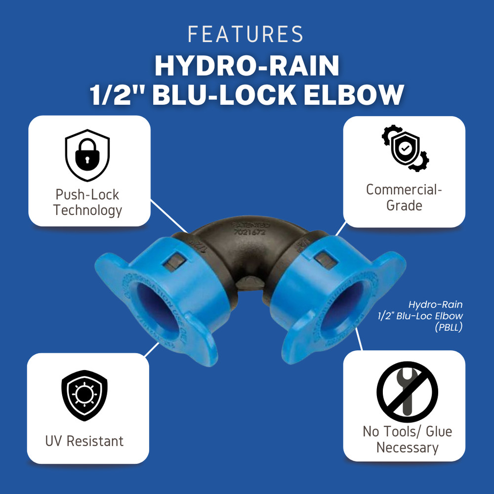 Hydro-Rain BL-406-005 - 1/2" Blu-Lock Elbow 25 Pack