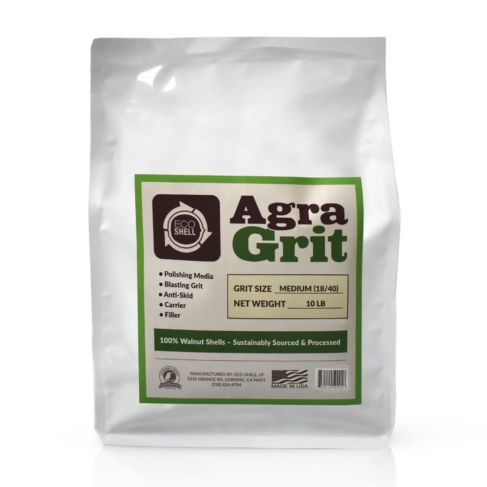 AgraGrit Walnut Shell Media 18-40 Grit - Medium, Crushed Shells