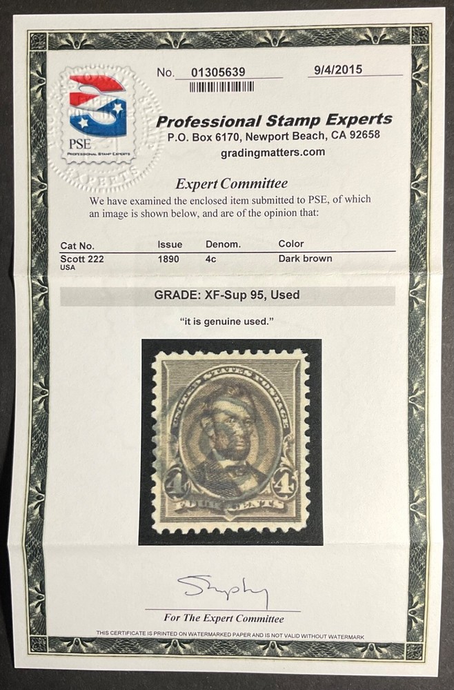 #222 Used PSE Graded 95, PSE Certificate # 01305639