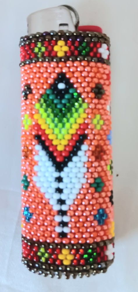 Bic Lighter Sleeve Beaded Native American Style Lighter Case, Guatemala Beadwork