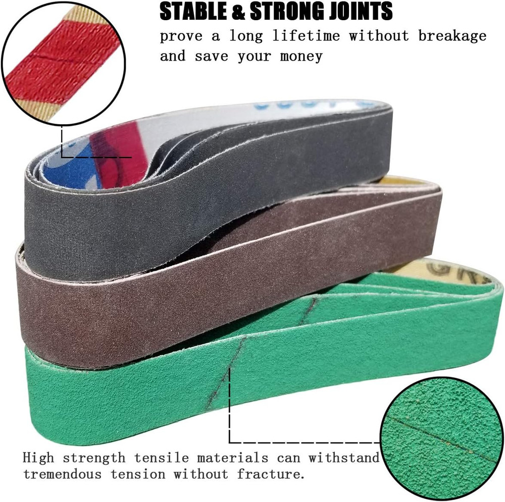 24-Pc 3/4" x 12" Replacement Sanding Belts Kit for Work Sharp Ken Onion Knife Sh