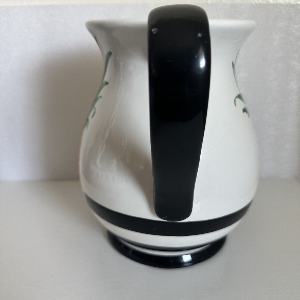 Magenta Tropical Pineapple White Ceramic Kitchen Decor Pitcher Dishwasher Safe