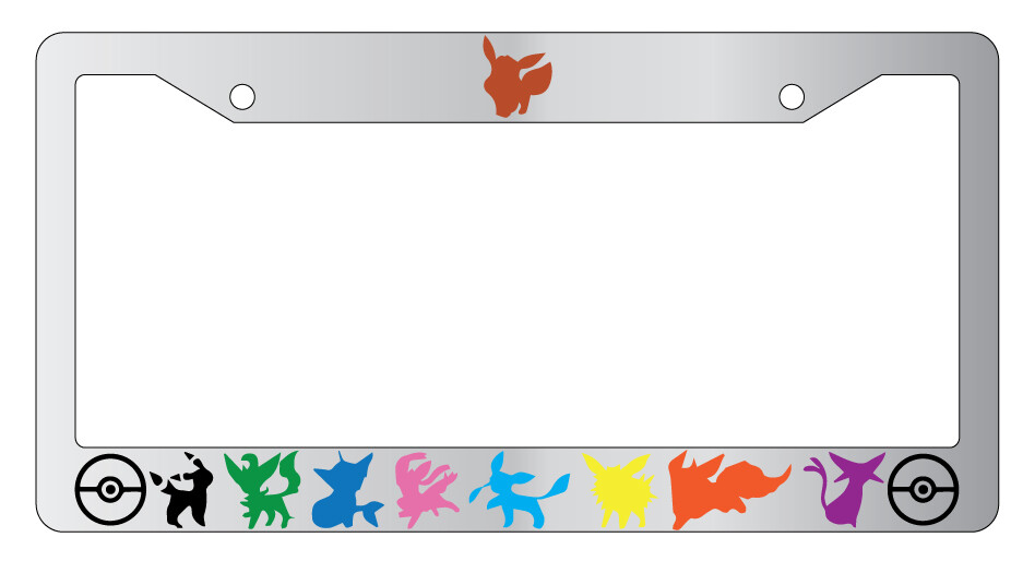 Eevee Evolutions Chrome Plastic License Frame Pokemon