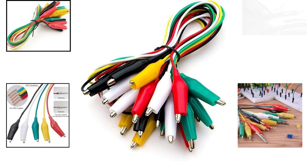Eco-Friendly 10 Pcs Alligator Clips with Strong Leads for Easy Circuit Testing
