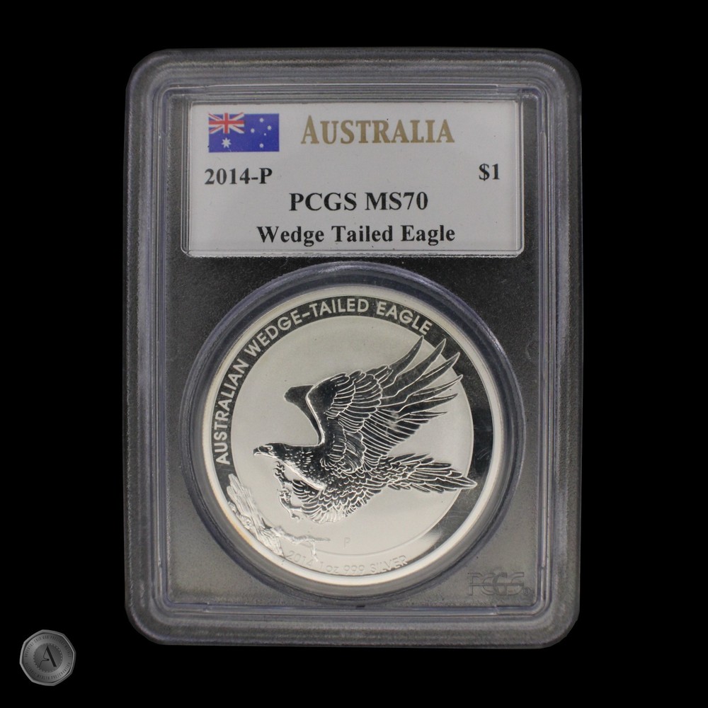 2014-P Australia Silver Wedge-Tailed Eagle PCGS MS70 Mercanti Signed -Z28