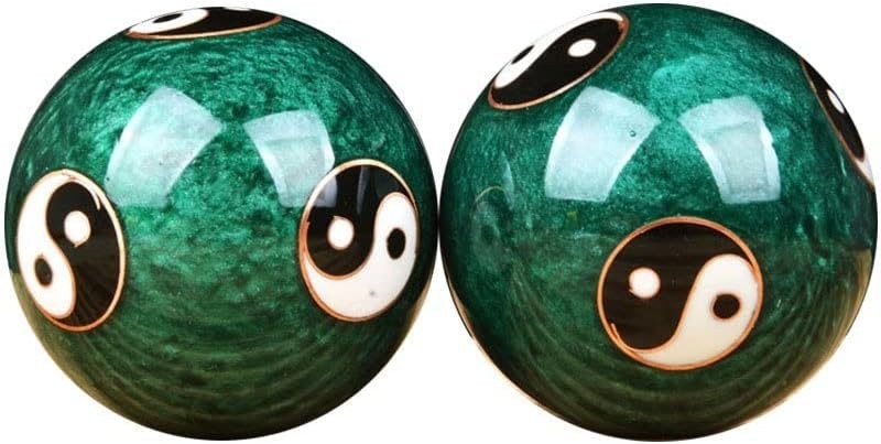 Green Chinese Baoding Balls Hand Exercise Therapy Balls Stress Reliefe Balls