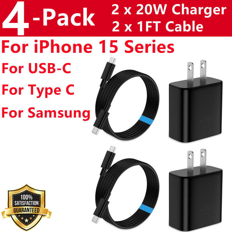 4 Pack Super Fast USB C Charger Universal Type C Cable Data SYNC for 16 Pro Max