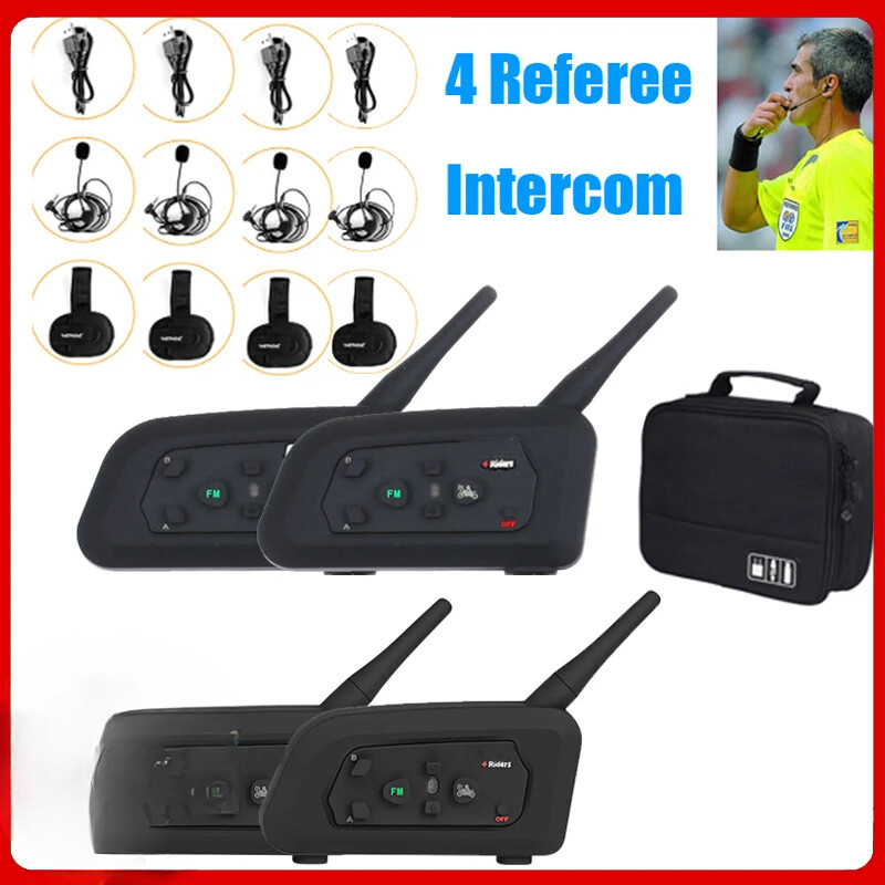 4 Users Referee Intercom Headset V4C Full Duplex Bluetooth Headphone Interphone
