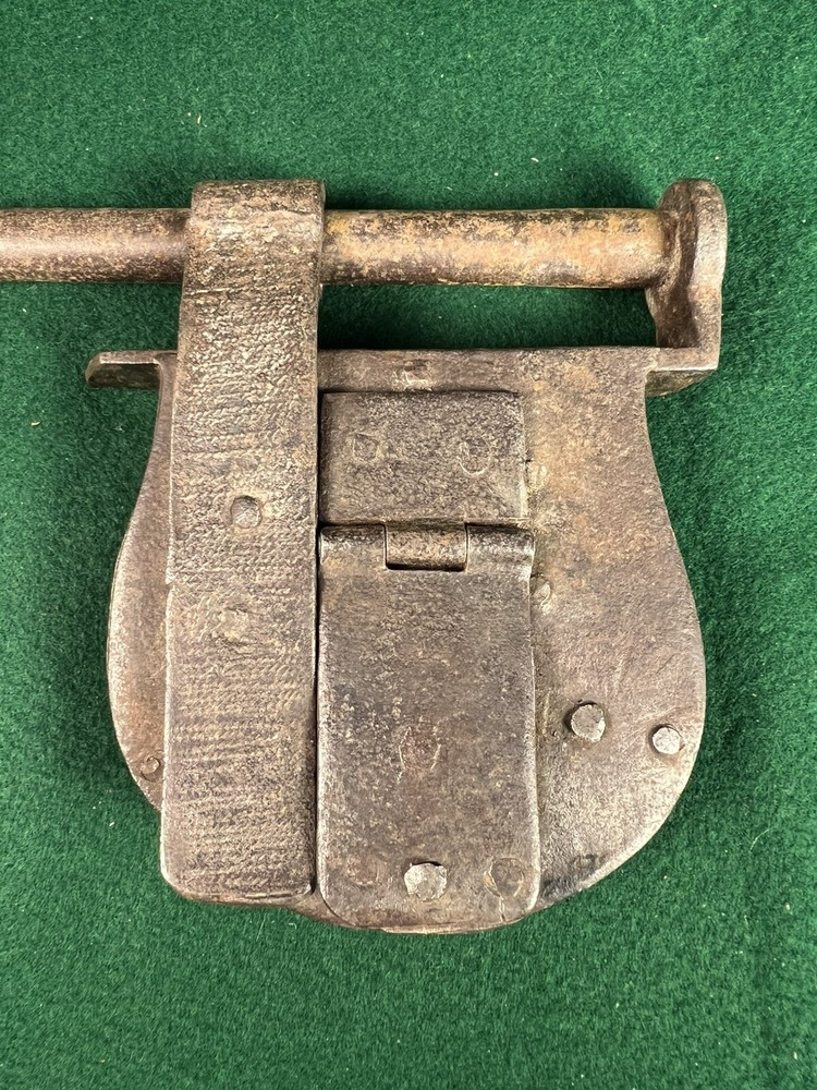 Antique Hand Forged Sliding Hasp Lock